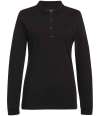 BK616 2378 Brook Taverner Ladies Anna Long Sleeve Polo Shirt Black colour image